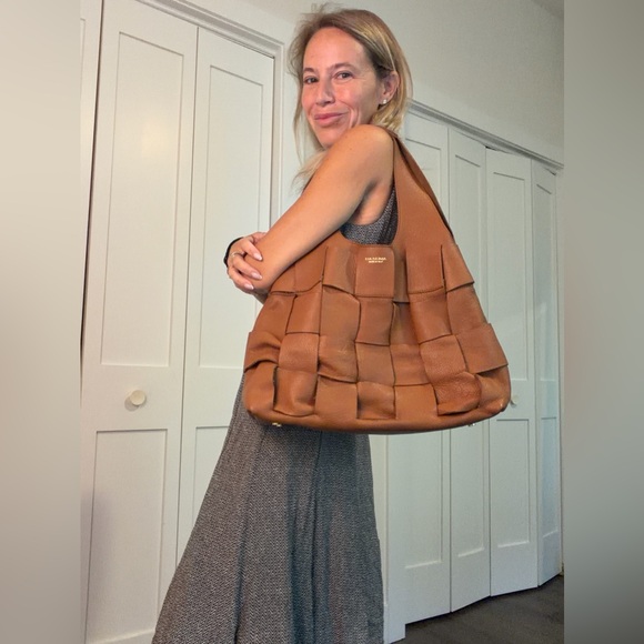 Brown Woven Leather Tote Bag